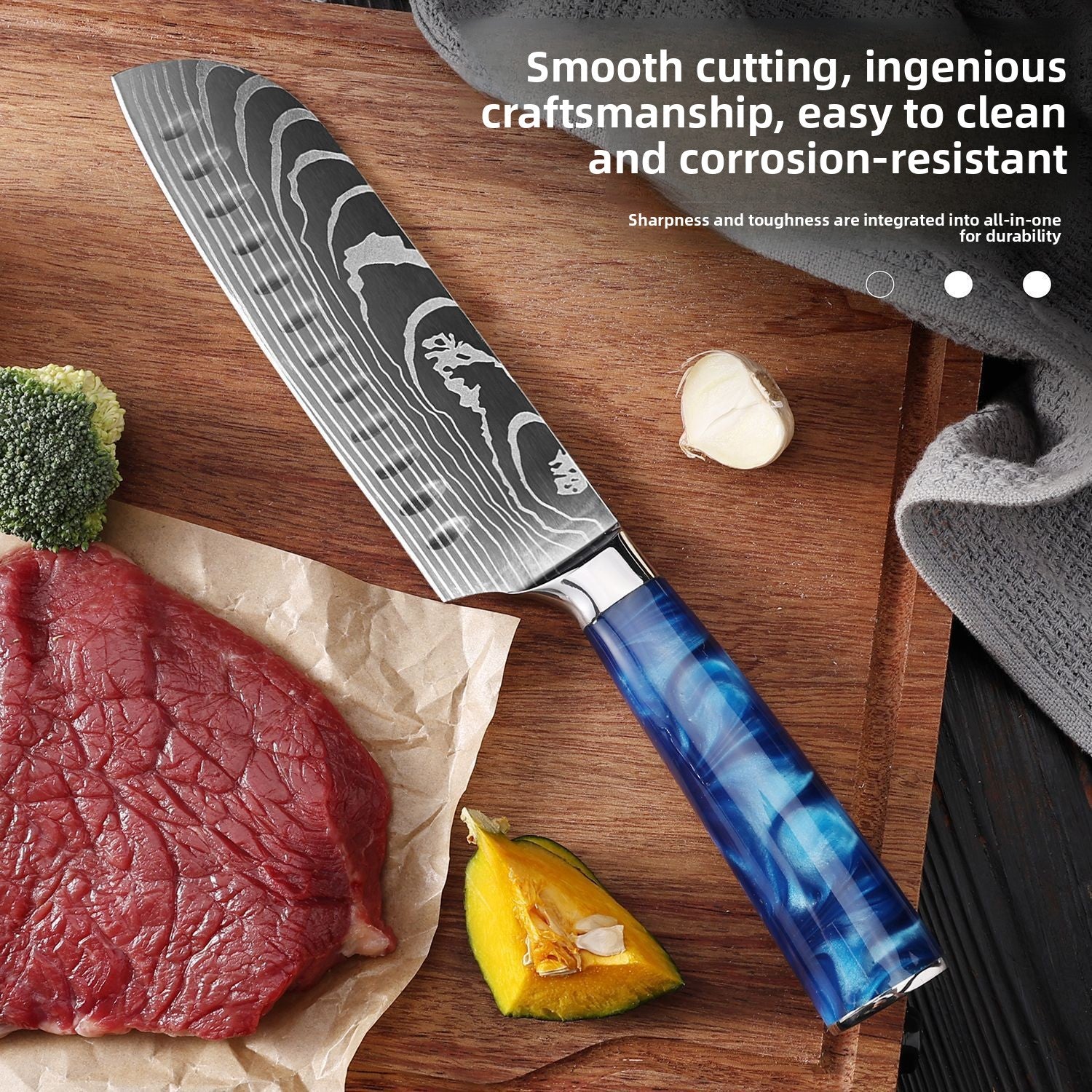 Damascus Steel Kitchen Knife Set