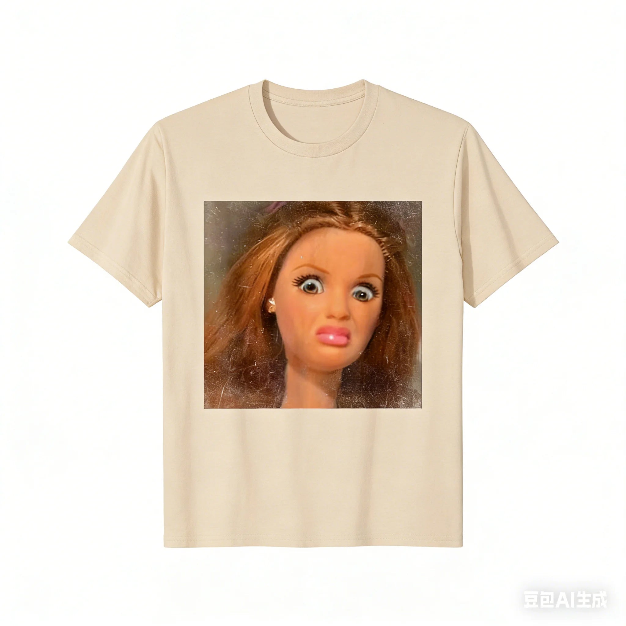 2026 Hot Selling Fashion New Style Fun Disgusting Doll Face Meme T-shirt Men's and Women's Round Neck T-shirt Top Plus Size